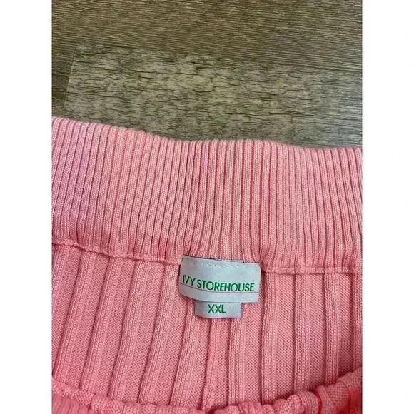 Ivy Storehouse Alpha Kappa Alpha Cable Knitted Pink Shorts Womens XXL Drawstring - Picture 8 of 9